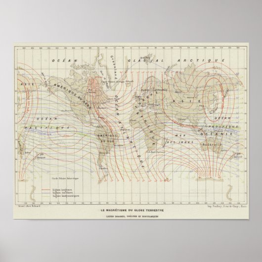 Le Magnetisme du Globe Terrestre Poster (Vorne)