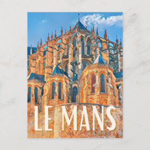 Le Mans Foto Vintage Postkarte