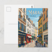 Le Marais Frankreich Postkarte (Vorne/Hinten)