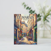 Le Marais Frankreich Postkarte (Stehend Vorderseite)