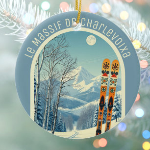 Le Massif de Charlevoix Kanada Ski-Souvenir Keramik Ornament