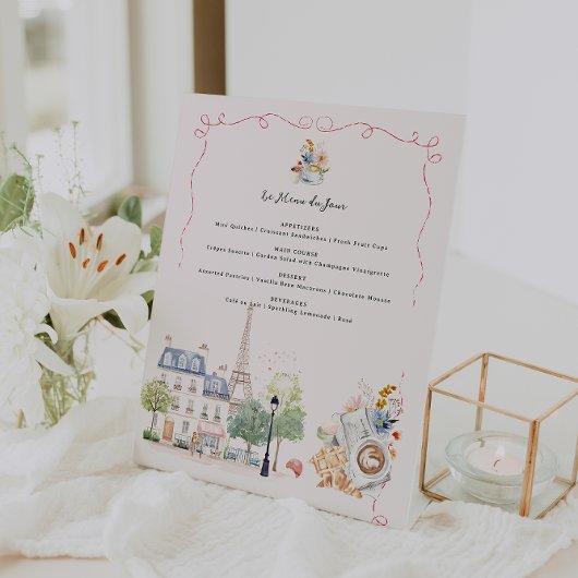 Le Menu du Jour | Pariser Café-Aquarell Sockelschild