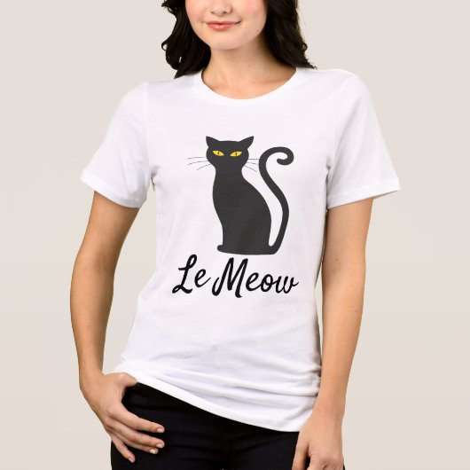 LE MEOW SCHWARZE CAT-T - Shirt (Vorderseite)