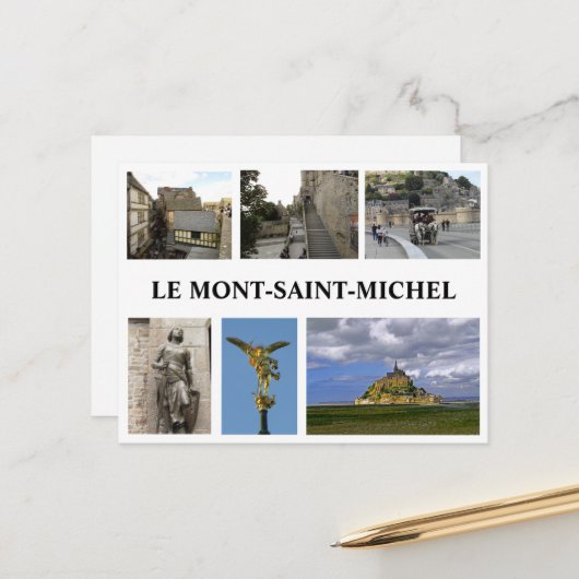 Le Mont Saint Michael, Frankreich Postkarte (Vorderseite/Rückseite Beispiel)