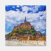 Le Mont Saint Michel, Frankreich Magnet (Vorne)