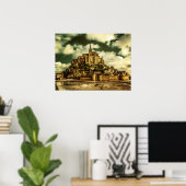 Le Mont Saint Michel, Frankreich. Poster (Heimbüro)