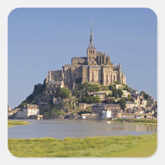 Le Mont Saint Michel in der Region Quadratischer Aufkleber (Vorderseite)