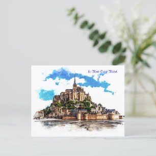 Le Mont Saint Michel in Normandie, Frankreich. Postkarte