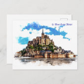 Le Mont Saint Michel in Normandie, Frankreich. Postkarte (Vorne/Hinten)