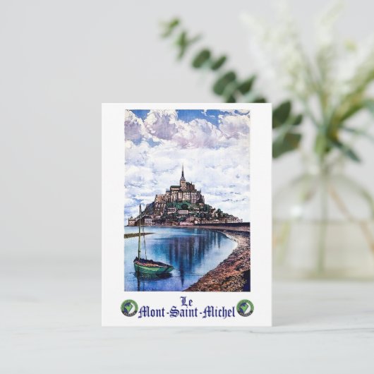 Le Mont-Saint-Michel, Normandie, Frankreich, Vinta Postkarte (Stehend Vorderseite)