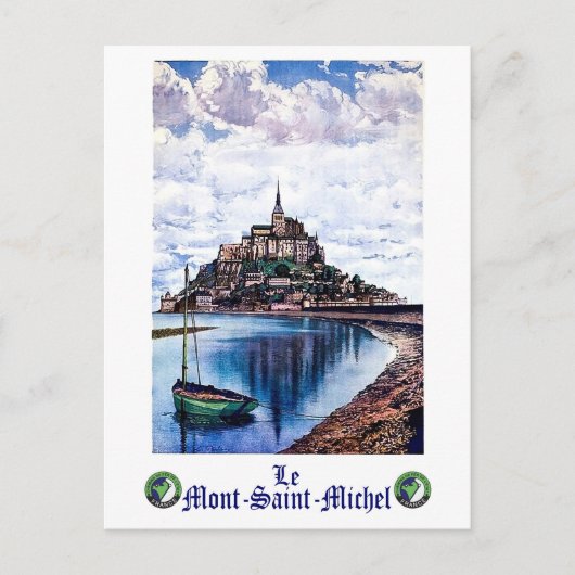 Le Mont-Saint-Michel, Normandie, Frankreich, Vinta Postkarte (Vorderseite)