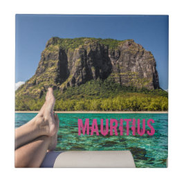 Le Morne Brabant Mauritius Blick vom Schiff auf Se Fliese