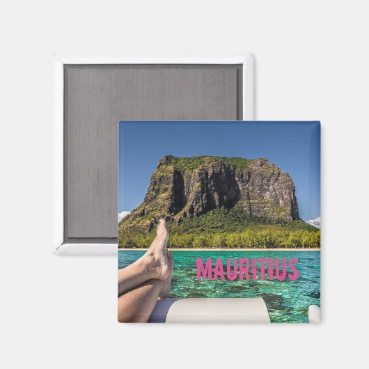 Le Morne Brabant Mauritius Blick vom Schiff auf Se Magnet (Vorderseite/Rückseite)