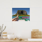 Le Morne Brabant Mauritius Blick vom Schiff auf Se Poster (Küche)