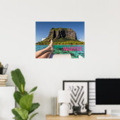 Le Morne Brabant Mauritius Blick vom Schiff auf Se Poster (Heimbüro)