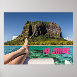 Le Morne Brabant Mauritius Blick vom Schiff auf Se Poster