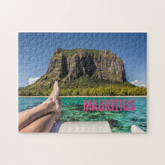 Le Morne Brabant Mauritius Blick vom Schiff auf Se Puzzle (Horizontal)