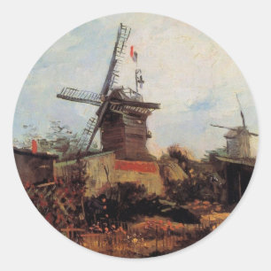 Le Moulin de Blute Fin von Vincent van Gogh Runder Aufkleber