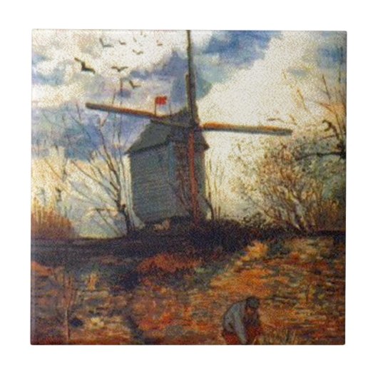 Le Moulin de la Galette Van Gogh Fliese (Vorderseite)