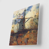 Le Moulin de la Galette Van Gogh Quadratische Wanduhr (Winkel)