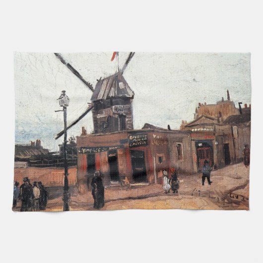 Le Moulin de la Galette von Vincent van Gogh Geschirrtuch (Horizontal)
