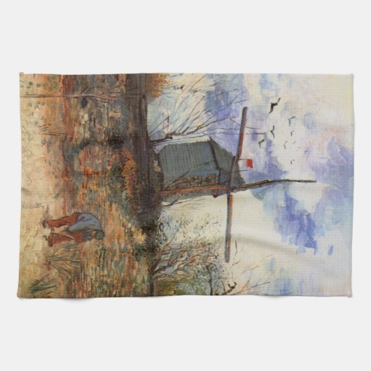 Le Moulin de la Galette von Vincent van Gogh Geschirrtuch (Horizontal)
