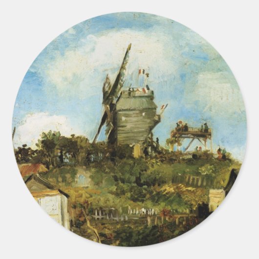 Le Moulin de la Galette von Vincent van Gogh Runder Aufkleber (Vorderseite)