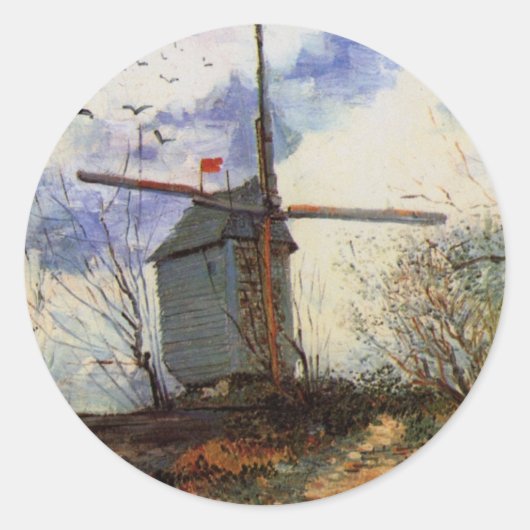 Le Moulin de la Galette von Vincent van Gogh Runder Aufkleber (Vorderseite)