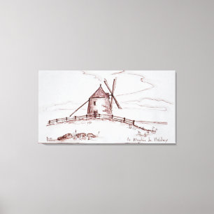Le Moulin de Moidrey Windmill  Pontorson Leinwanddruck