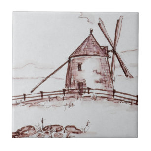Le Moulin de Moidrey Windmühle Pontorson Fliese