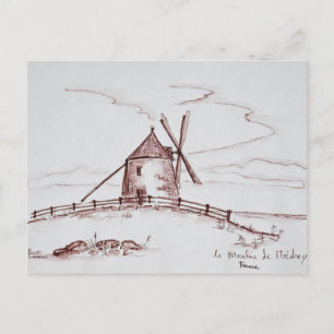 Le Moulin de Moidrey Windmühle Pontorson Postkarte