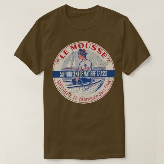 Le Mousse - Vintages französischsprachiges Käseeze T-Shirt (Design vorne)