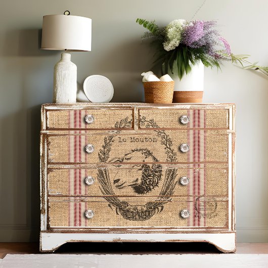 Le Mouton oder die Sack-Decoupage des Schafhirns Seidenpapier