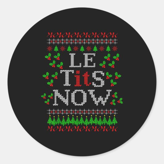 Le Now Christmas Let It Snow Christmas Le Now Runder Aufkleber (Vorderseite)