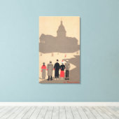 Le Pantheon Art Deco SceneParis, Frankreich Leinwanddruck (Insitu (Holzboden))