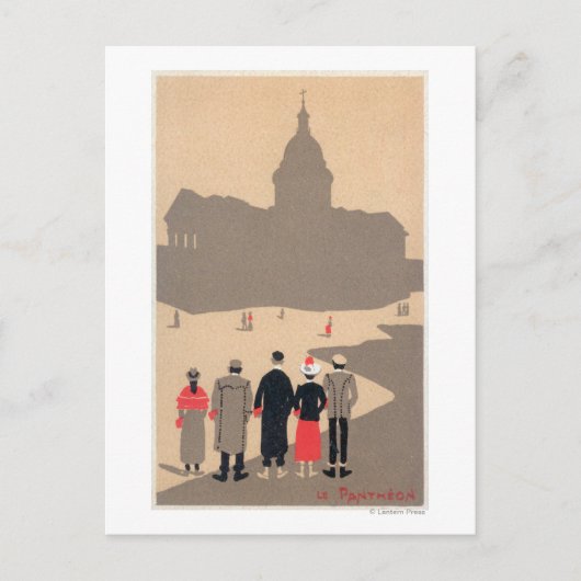 Le Pantheon Art Deco SceneParis, Frankreich Postkarte (Vorderseite)
