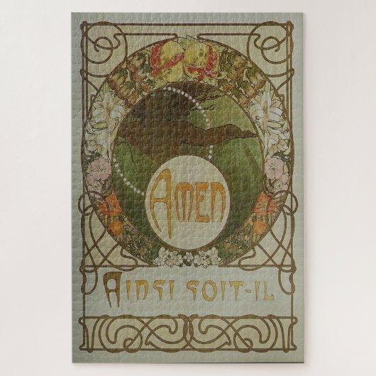 Le Pater - Illustrierte Seite von Alphonse Mucha E Puzzle (Vertikal)