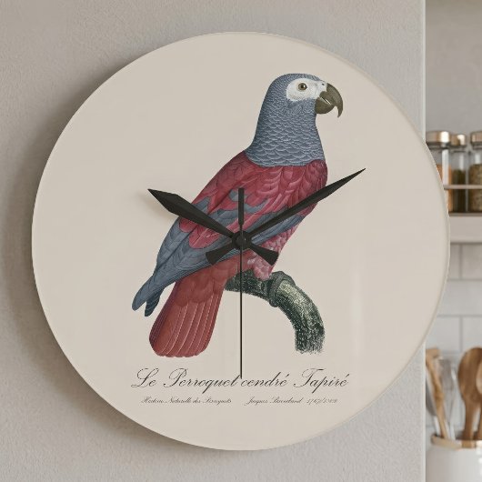 Le Perroquet cendre Tapire Große Wanduhr