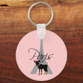Le petit chien à Paris Schlüsselanhänger (Vorderseite)