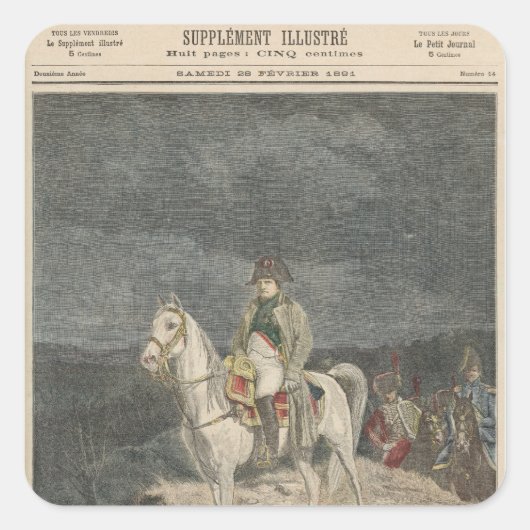 Le Petit Journal Quadratischer Aufkleber (Vorderseite)