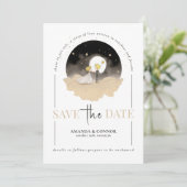 Le Petit Prince und Bride Save the Date Einladung (Stehend Vorderseite)