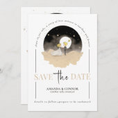 Le Petit Prince und Bride Save the Date Einladung (Vorne/Hinten)