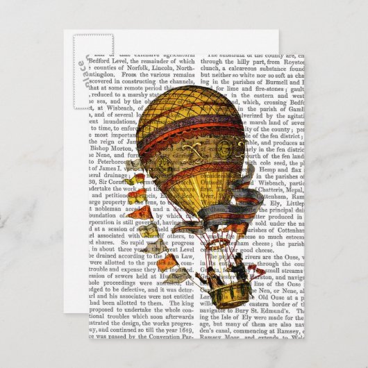 Le Pilote Heißluftballon Postkarte (Vorne/Hinten)