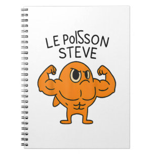 Le Poisson Steve Funny Muskel Fish Cartoon Notizblock