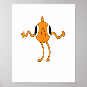 Le Poisson Steve Funny Orange Fish Poster
