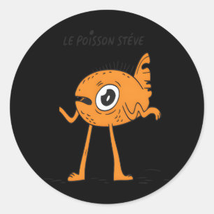 Le Poisson Steve Niedlich & Funny Runder Aufkleber