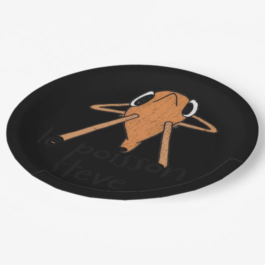 Le Poisson Steve Niedlich Meme Pappteller (Schrägansicht)