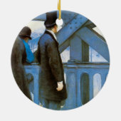 Le Pont de l'Europe von Gustave Caillebotte Keramik Ornament (Hinten)