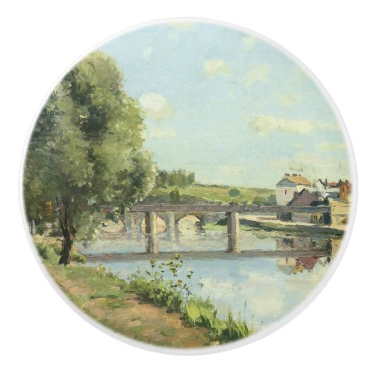 Le Pont Du Chemin De Fer Camille Pissarro Keramikknauf (Vorderseite)