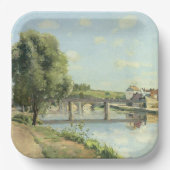 Le Pont Du Chemin De Fer Camille Pissarro Pappteller (Vorderseite)